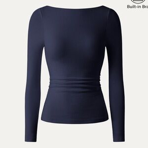 OGL Top Size M NEW Midnight Navy Blue Open-Back Bandless Brami Top Light Warm